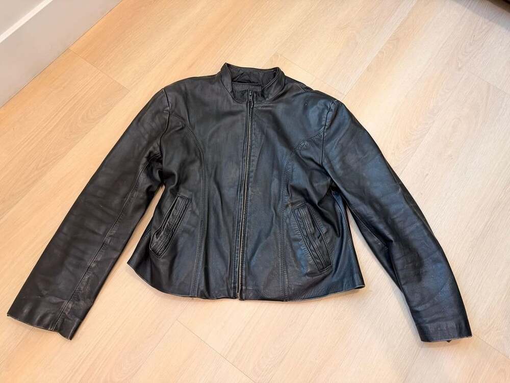 Leather Jacket Size 38 Black Leather Biker